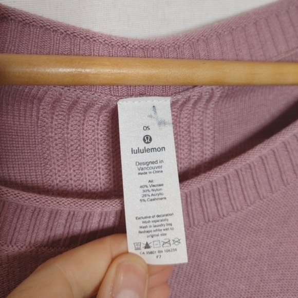 Lululemon Be At Ease Poncho Soft Rose Pink One Size Cashmere Blend Knit - Picture 6 of 7